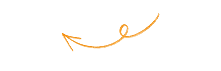 Hand-drawn curved arrow pointing to the interactive contact keypad widget